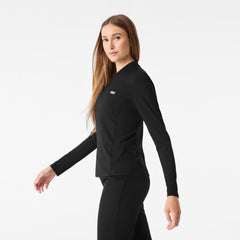 Bree Slim Long-Sleeve Scrub Top - Black
