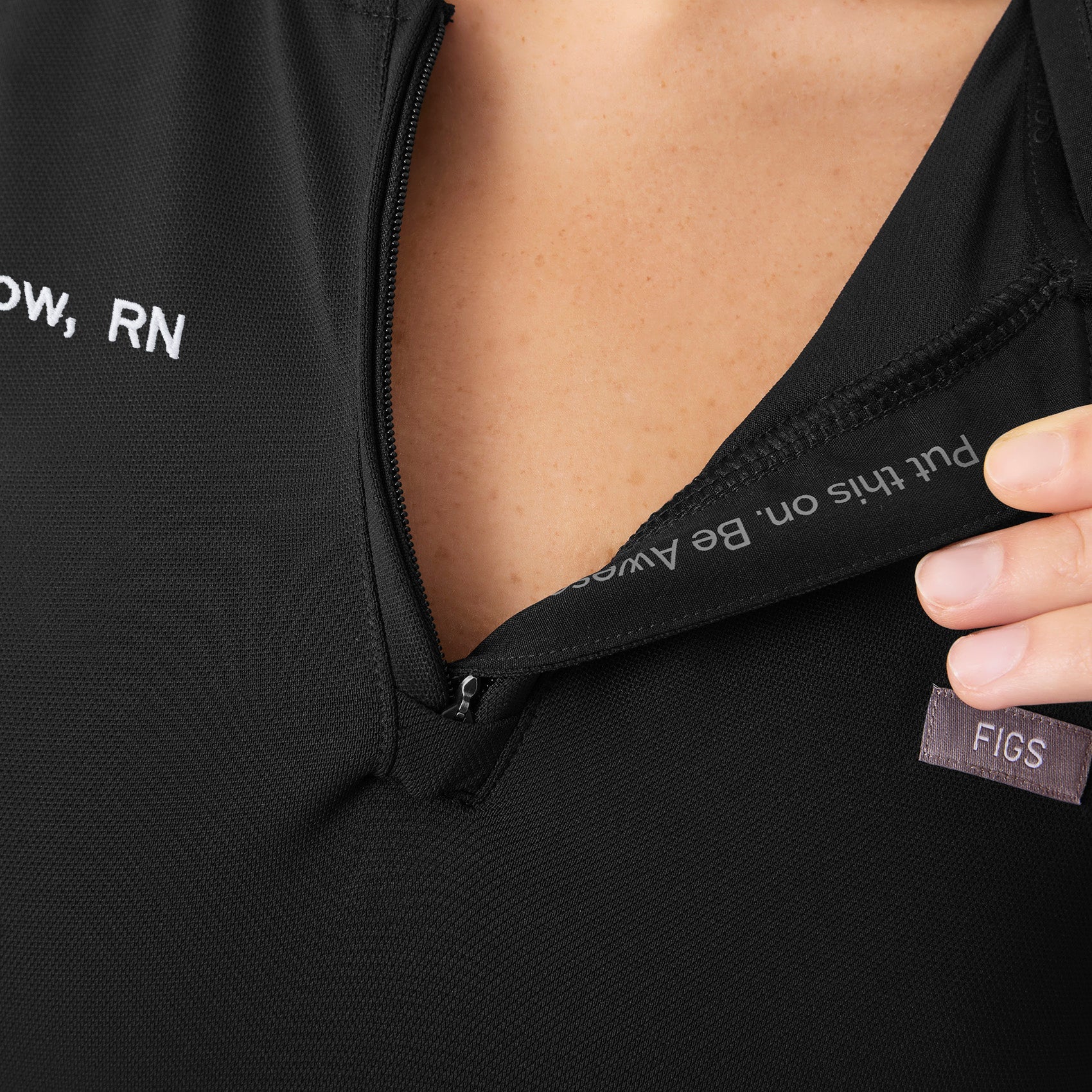 Bree Slim Scrub Top - Black
