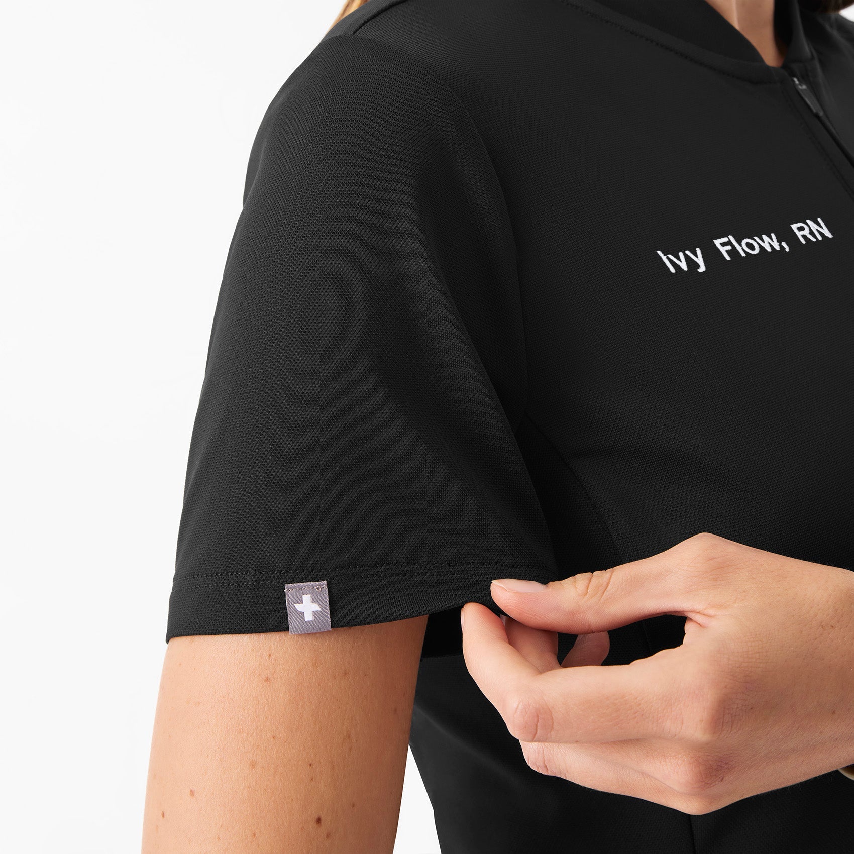 Bree Slim Scrub Top - Black