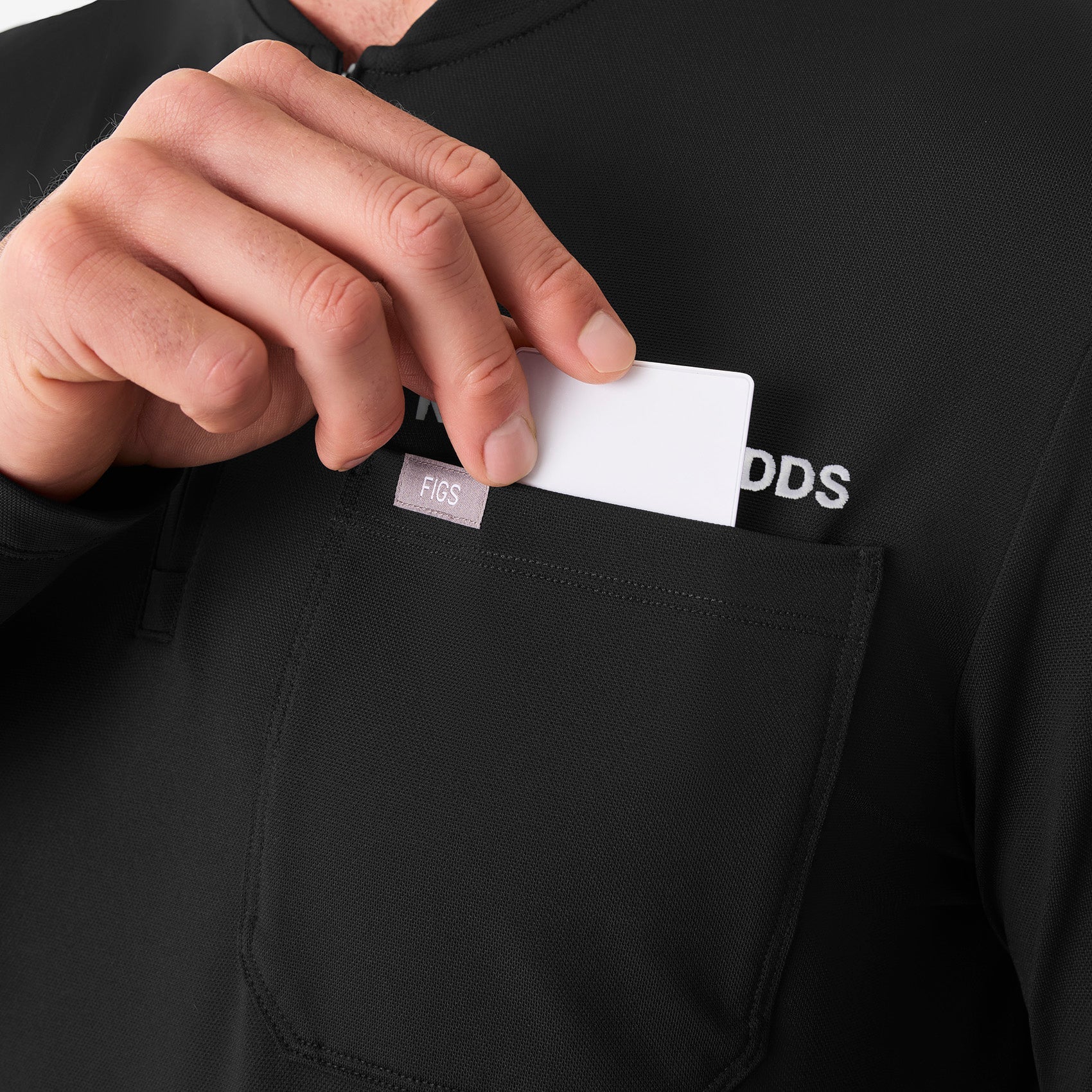 Dawes ¼ Zip Long-Sleeve Scrub Top - Black