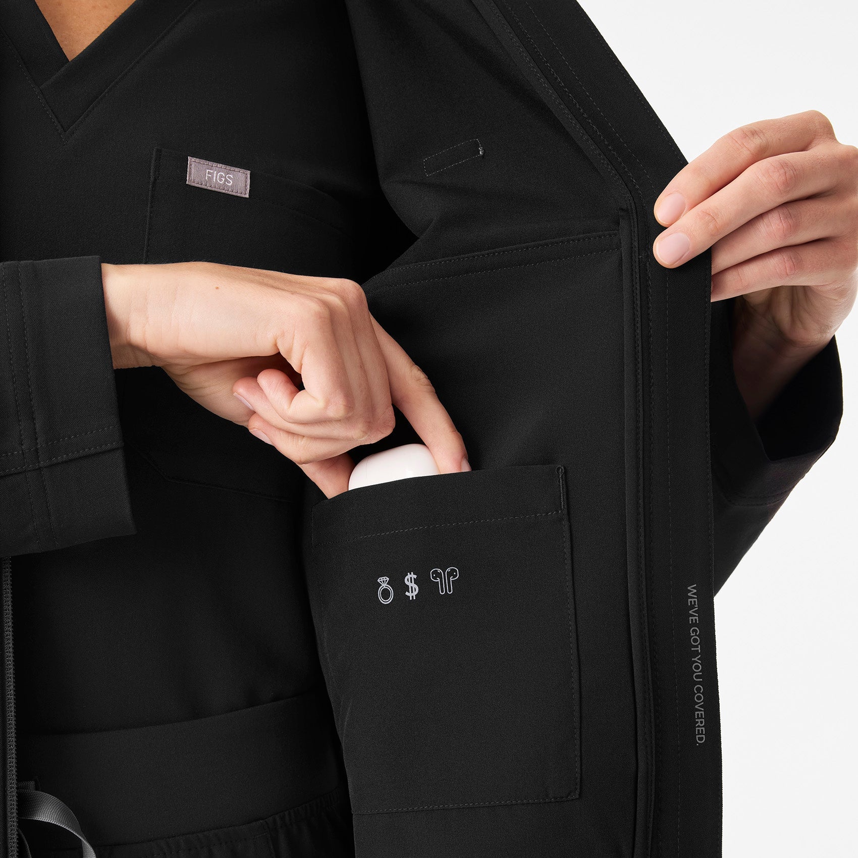 Lenox Scrub Jacket - Black