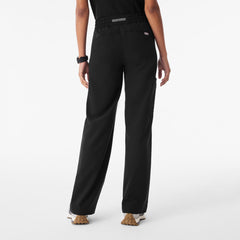 Isabel Ruched Wide-Leg Scrub Pant - Black