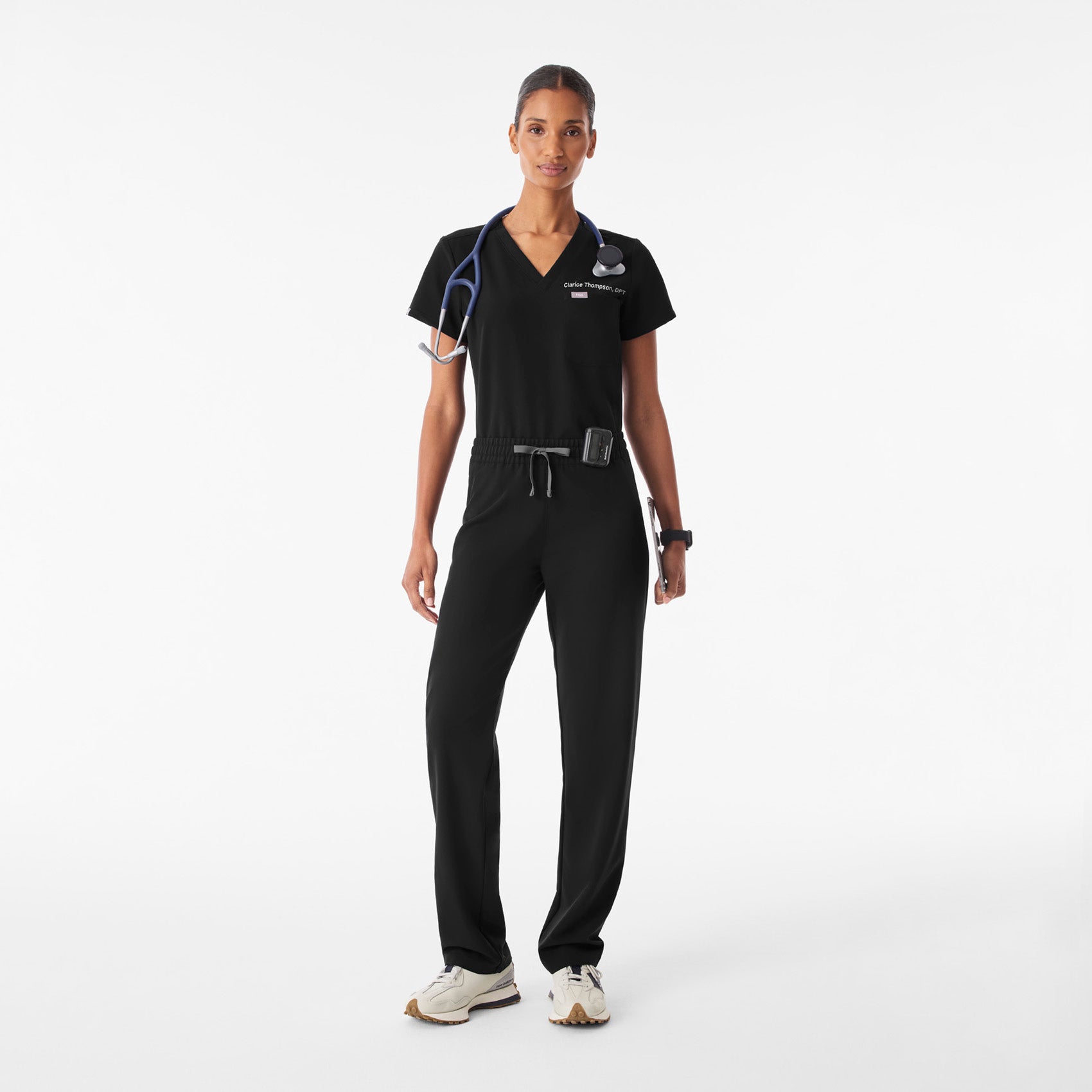Livingston Ruched Straight-Leg Scrub Pant™  - Black