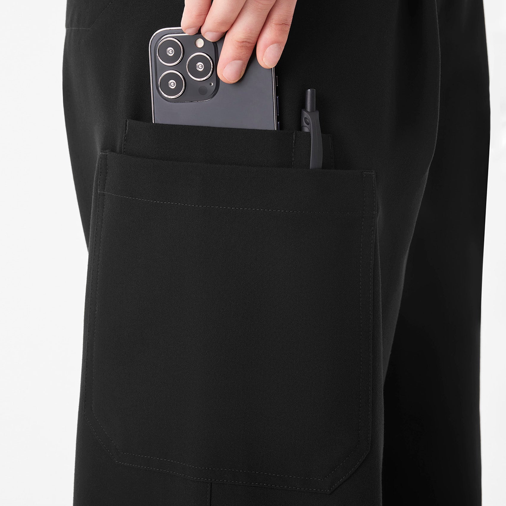 Shelby Ultra High-Rise Wide-Leg Scrub Pant - Black