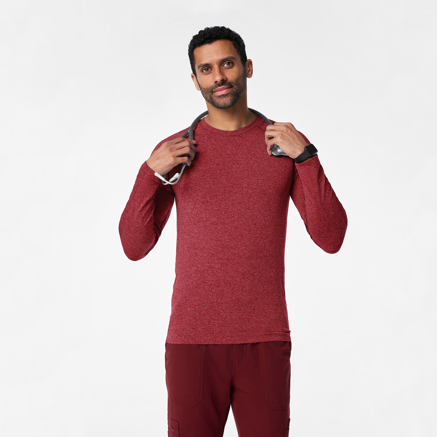 Makato Seamless Long-Sleeve Underscrub - Burgundy