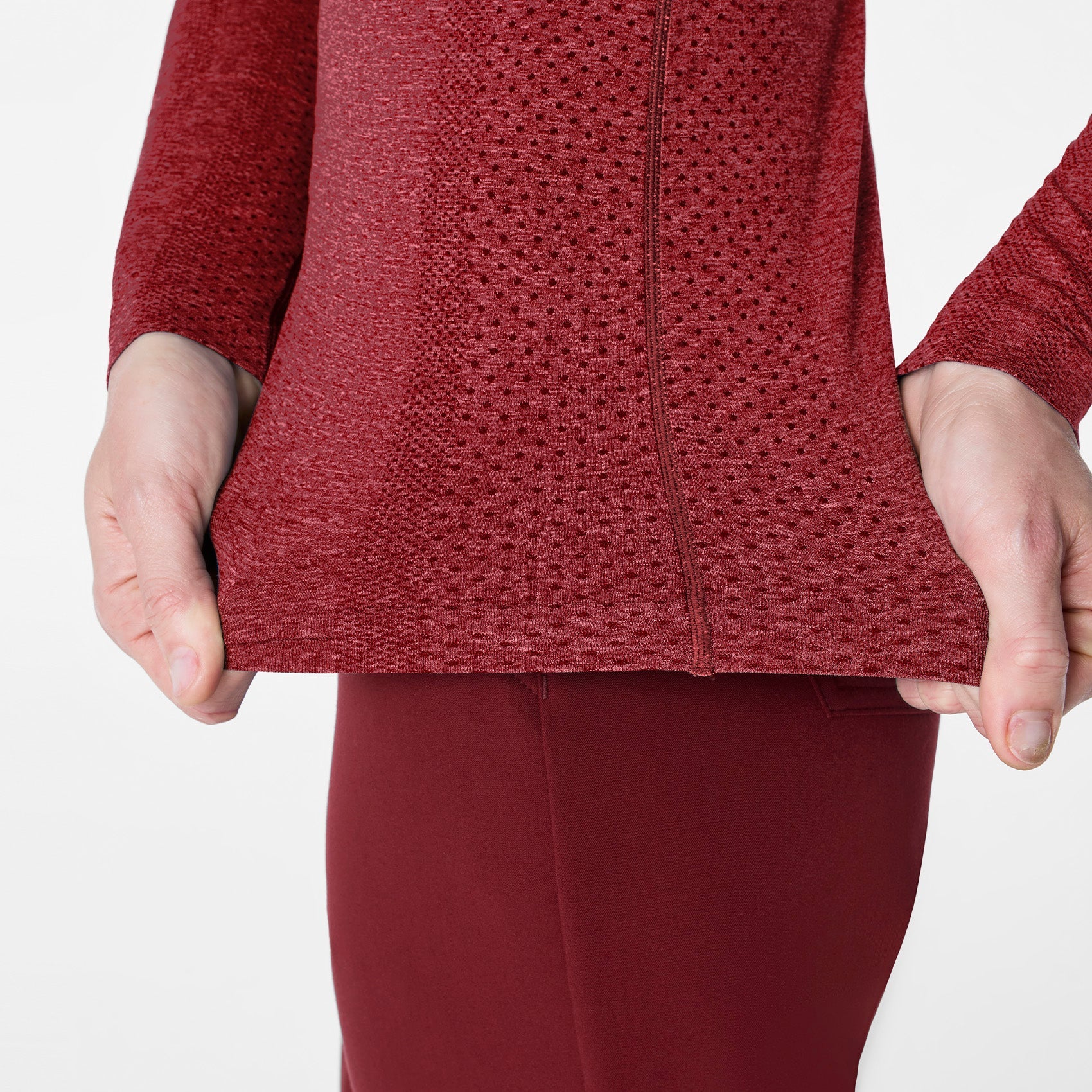 Salta Seamless Long-Sleeve Underscrub - Burgundy
