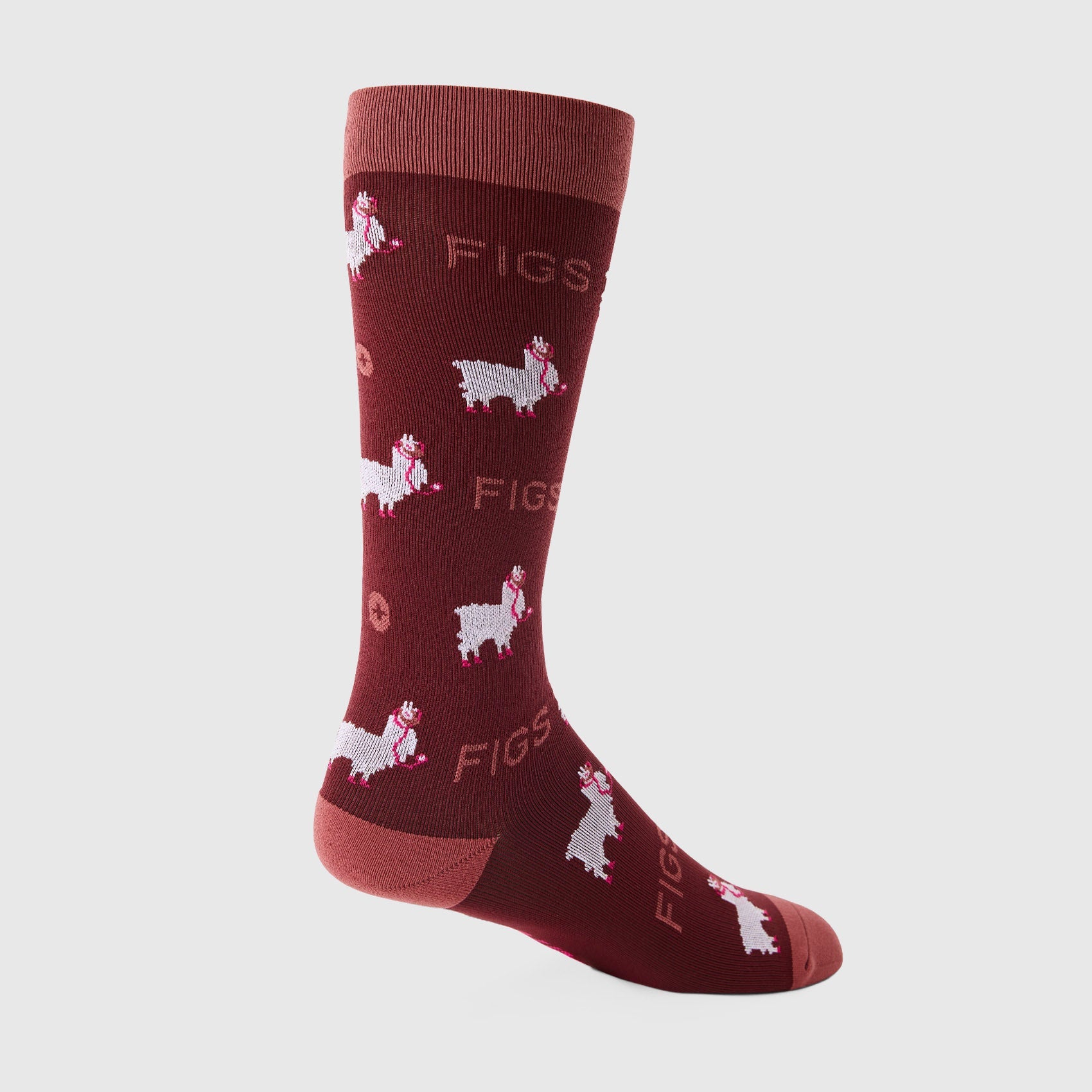 FIGS Compression Socks - Trauma Llama/Burgundy