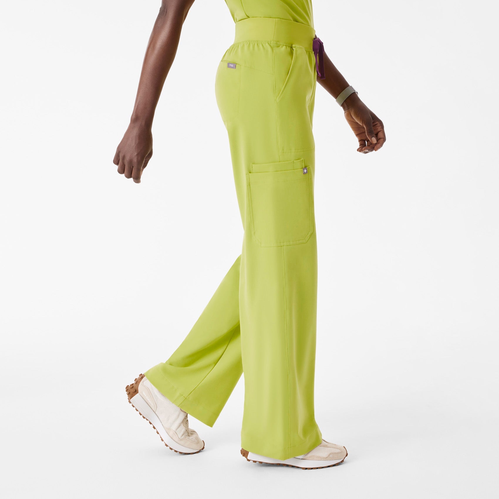 Isabel High-Rise Wide-Leg Scrub Pant - Celery