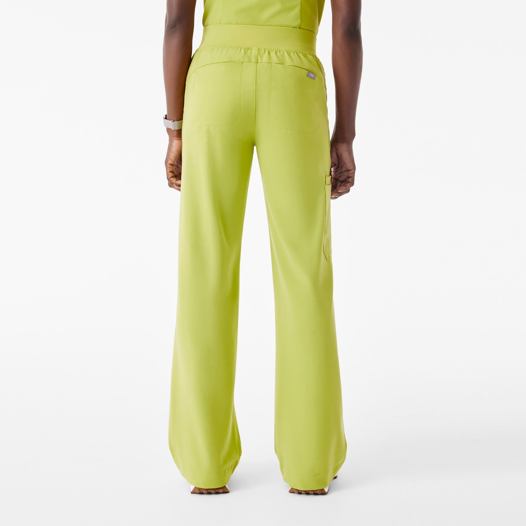 Isabel High-Rise Wide-Leg Scrub Pant - Celery
