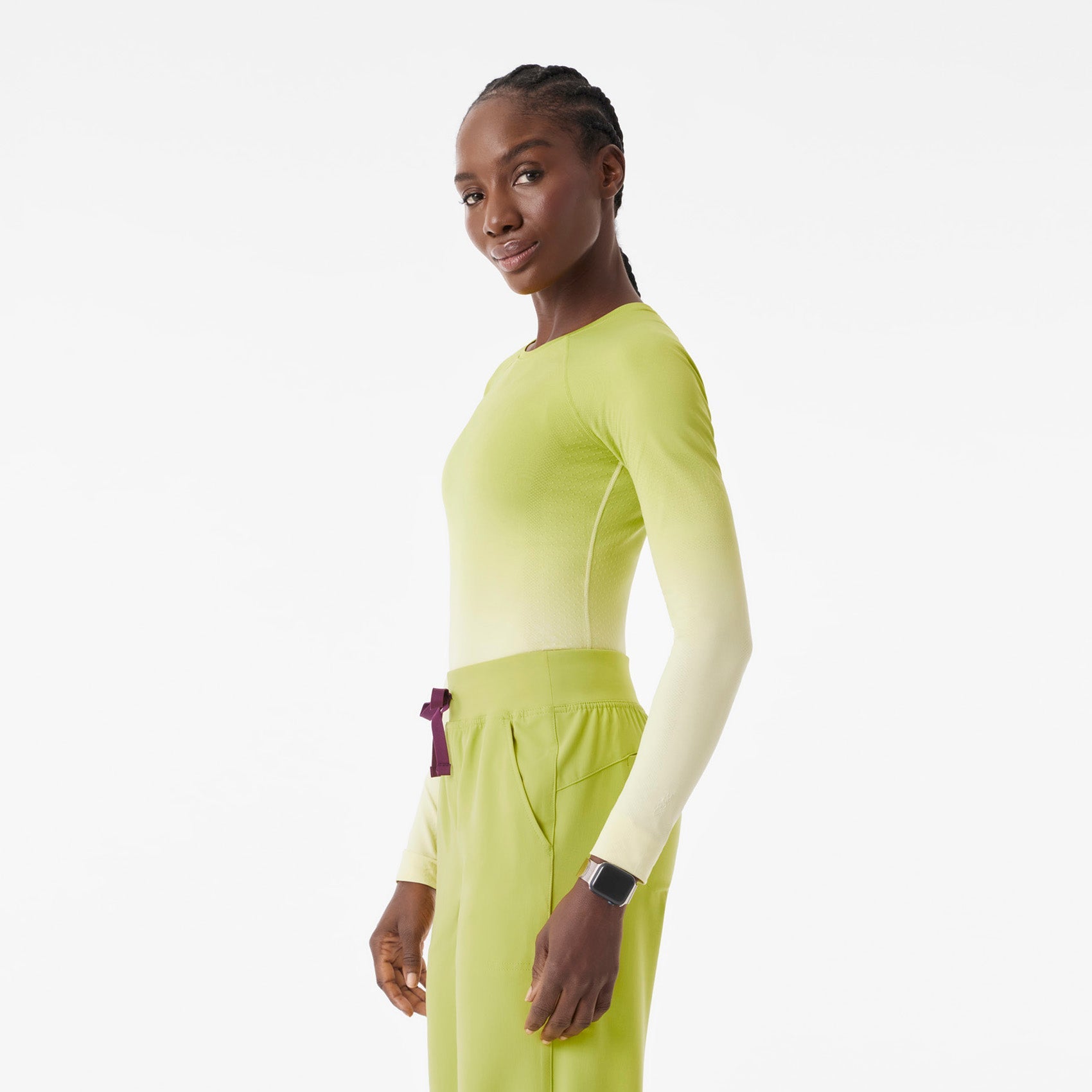 Salta Ombre Long-Sleeve Underscrub - Ombre Celery