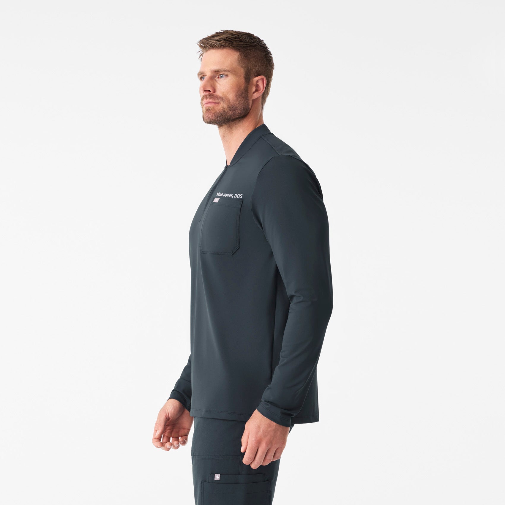 Dawes ¼ Zip Long-Sleeve Scrub Top - Dark Harbor