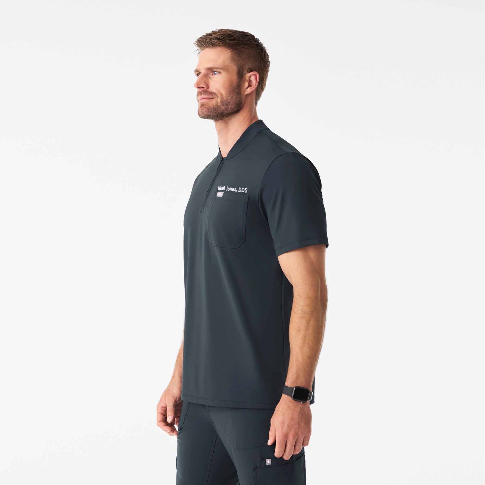 Dawes ¼ Zip Scrub Top  - Dark Harbor