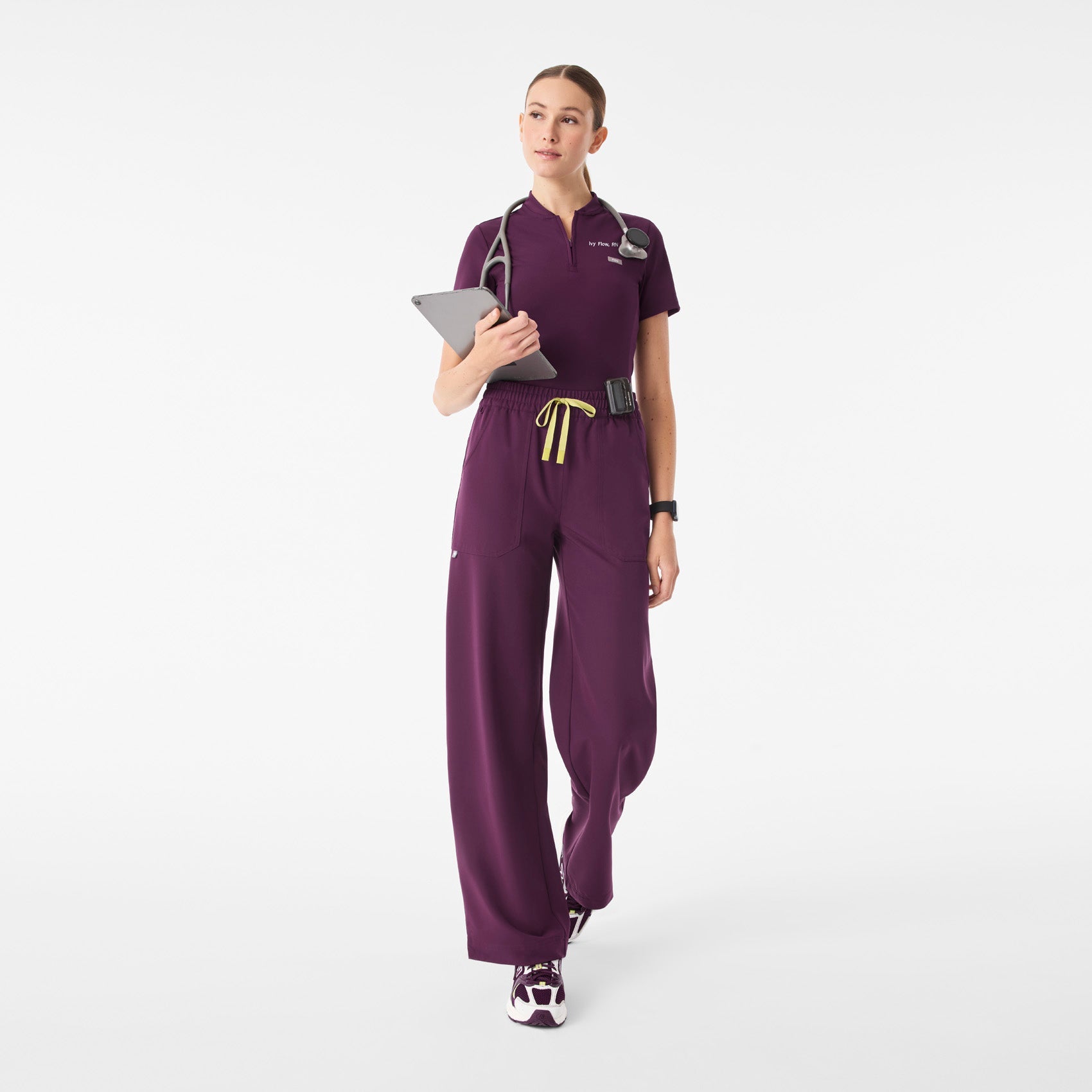 Roslyn Wide-Leg Scrub Pant  - Deep Purple