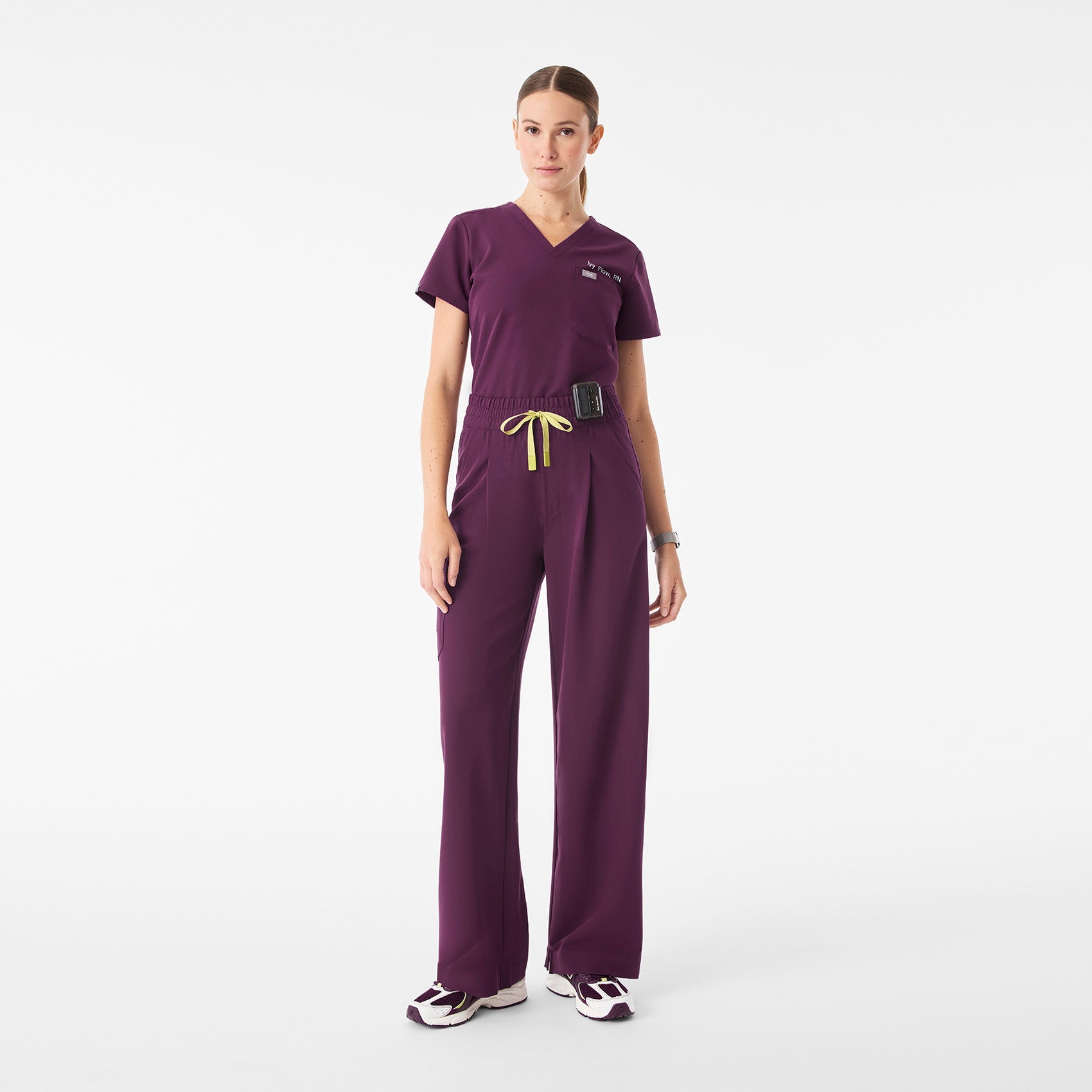 Shelby Ultra High-Rise Wide-Leg Scrub Pant - Deep Purple