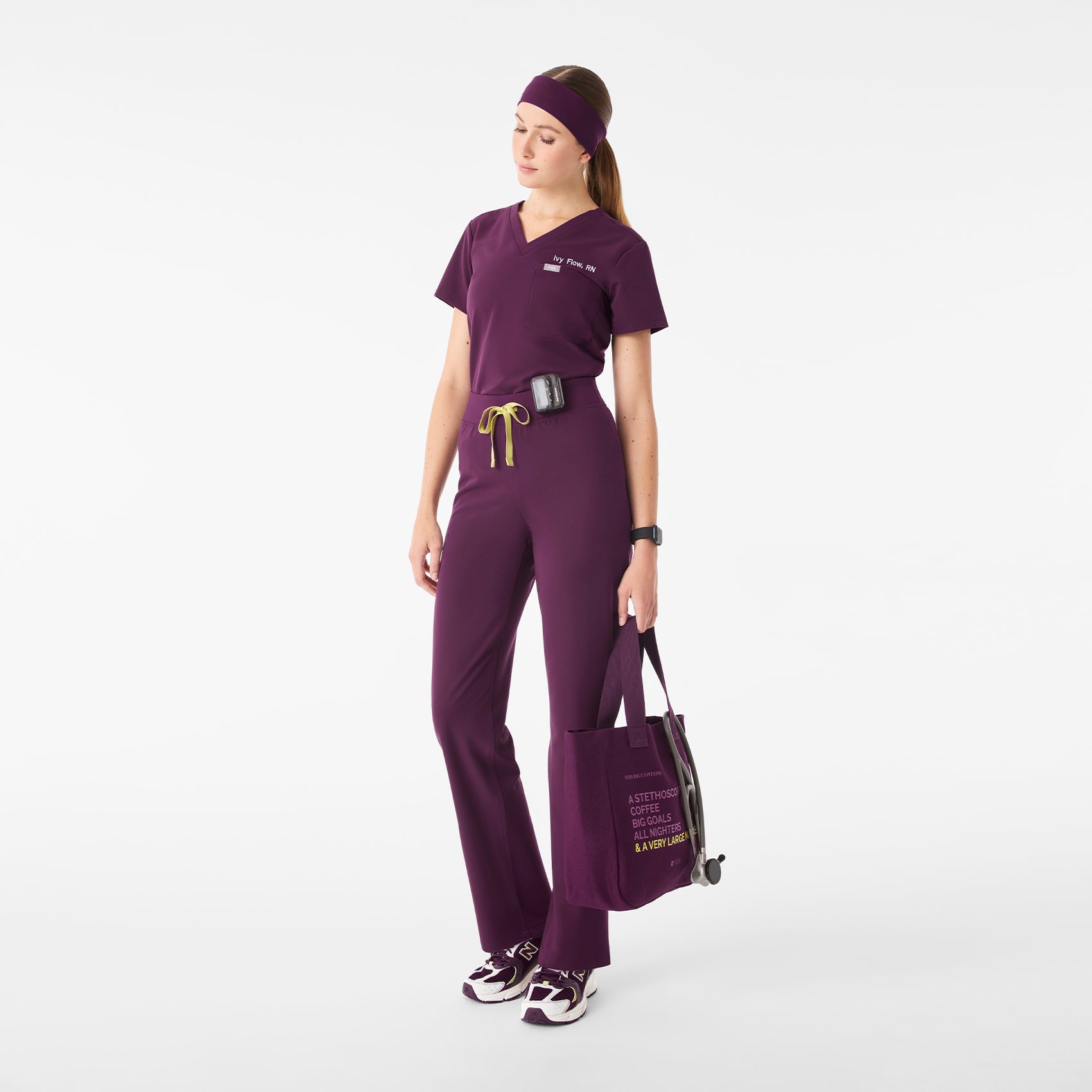 FIGS Cinched Headband - Deep Purple