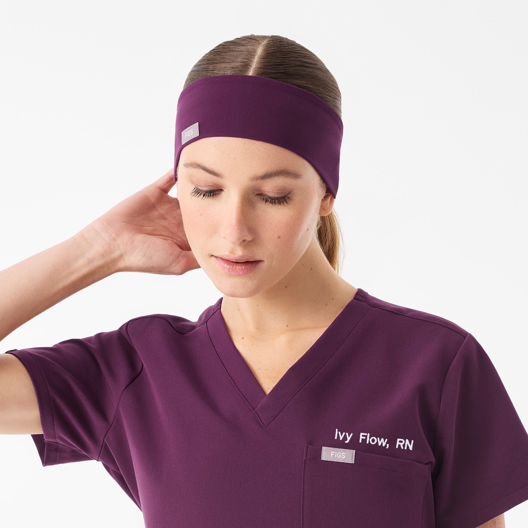 FIGS Cinched Headband - Deep Purple