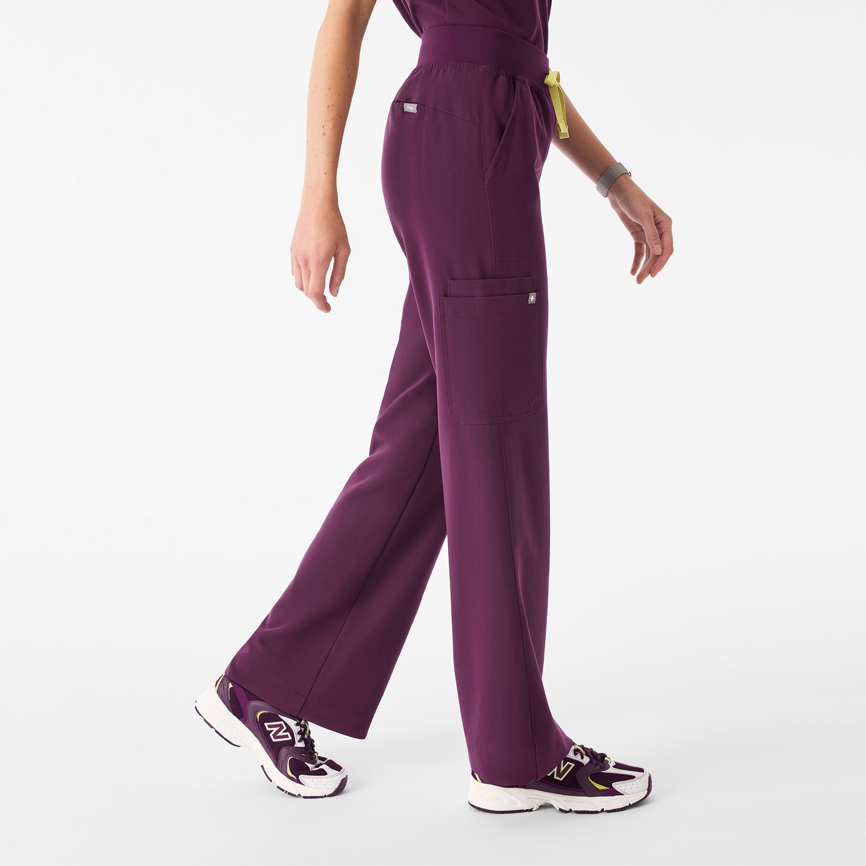 Isabel High-Rise Wide-Leg Scrub Pant - Deep Purple