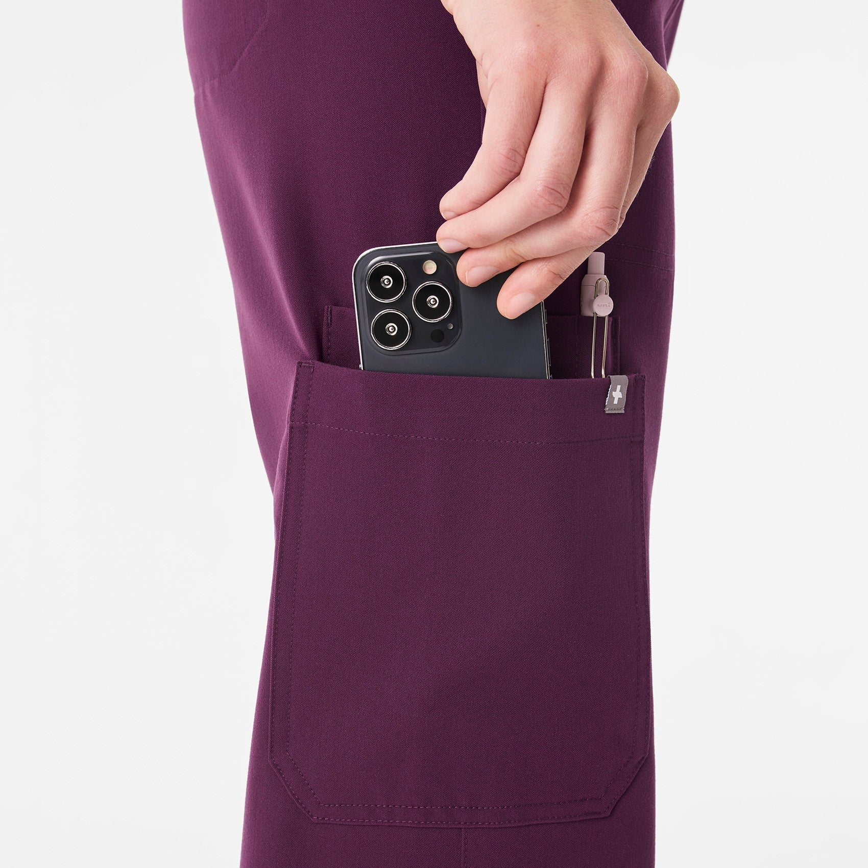 Isabel High-Rise Wide-Leg Scrub Pant - Deep Purple