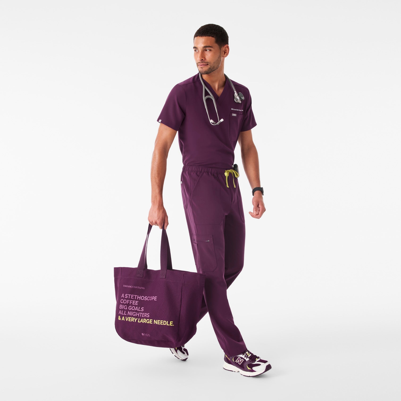 A Very Large Needle Detachable Strap Tote - Deep Purple