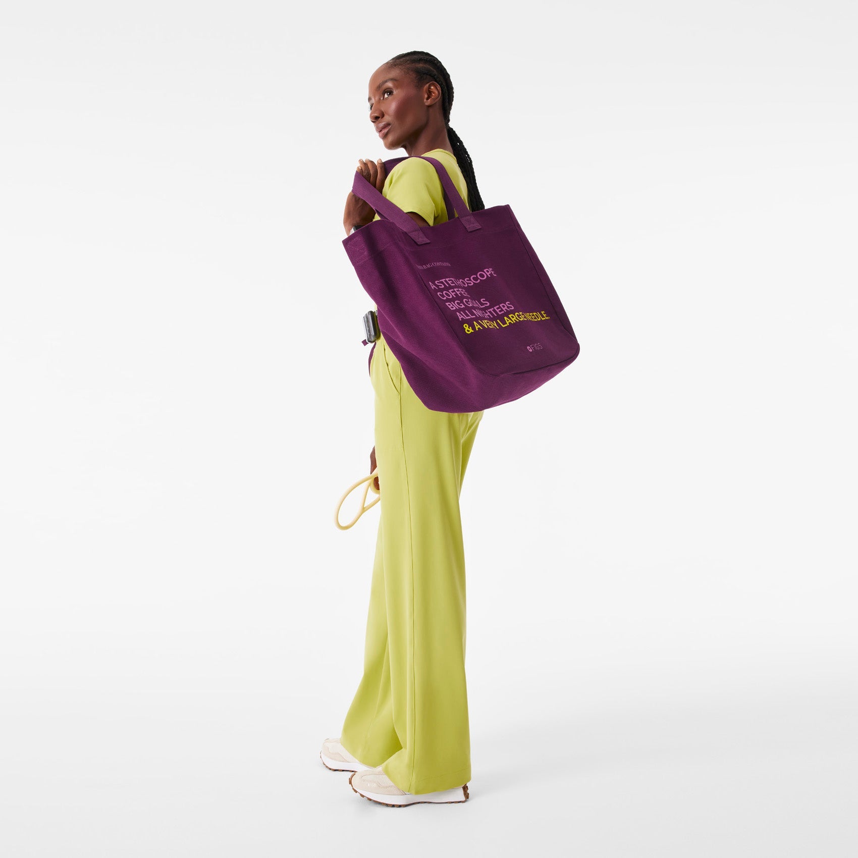 A Very Large Needle Detachable Strap Tote - Deep Purple