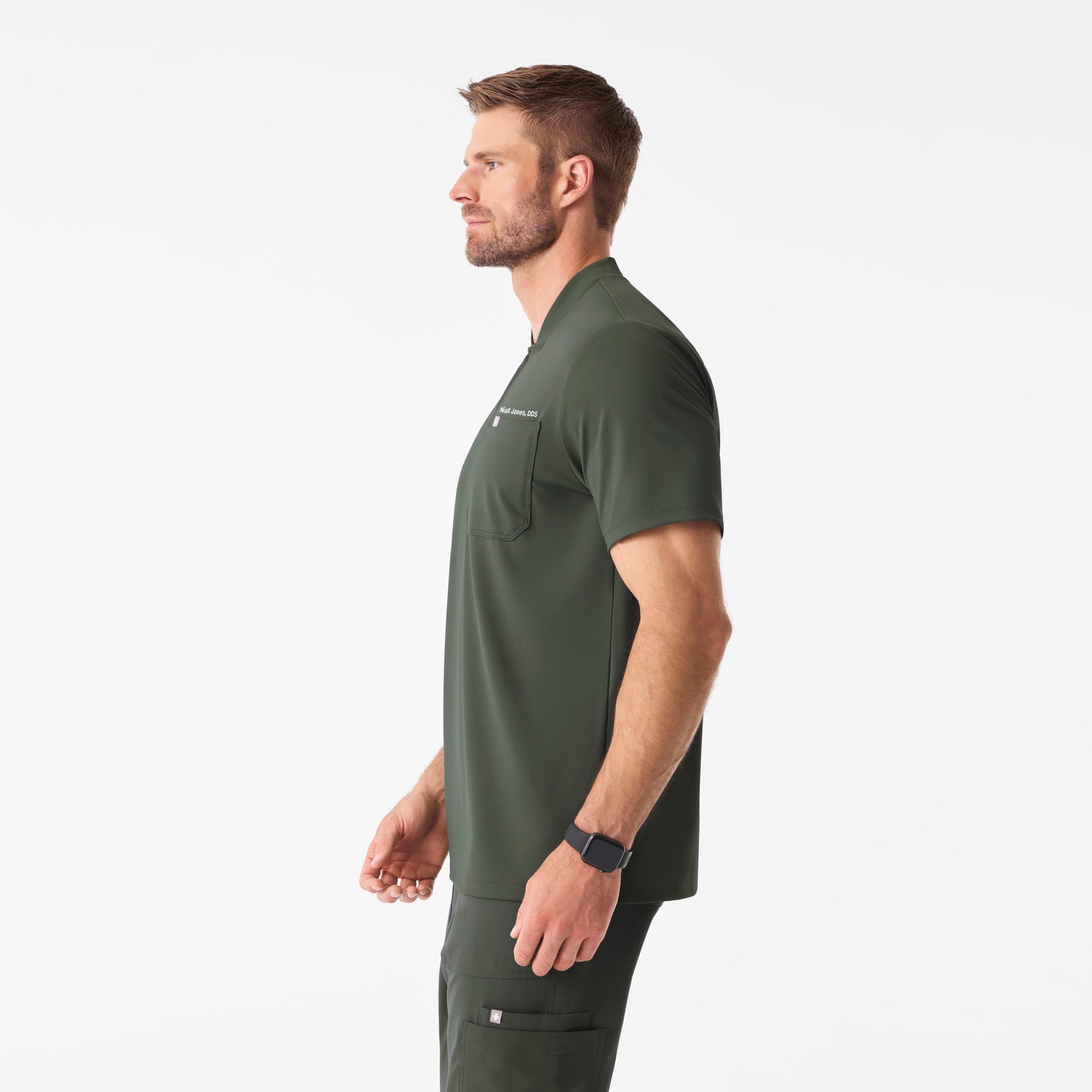 Dawes ¼ Zip Scrub Top  - Moss