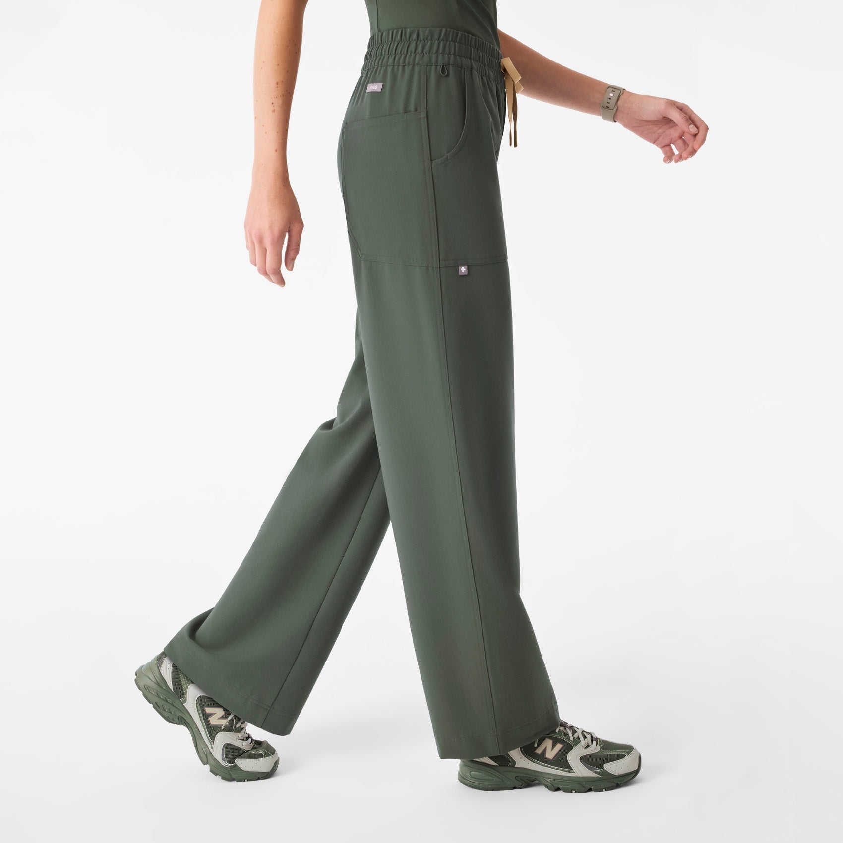 Roslyn Wide-Leg Scrub Pant  - Moss