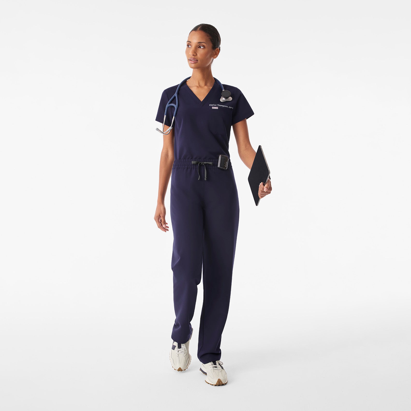 Livingston Ruched Straight-Leg Scrub Pant™  - Navy
