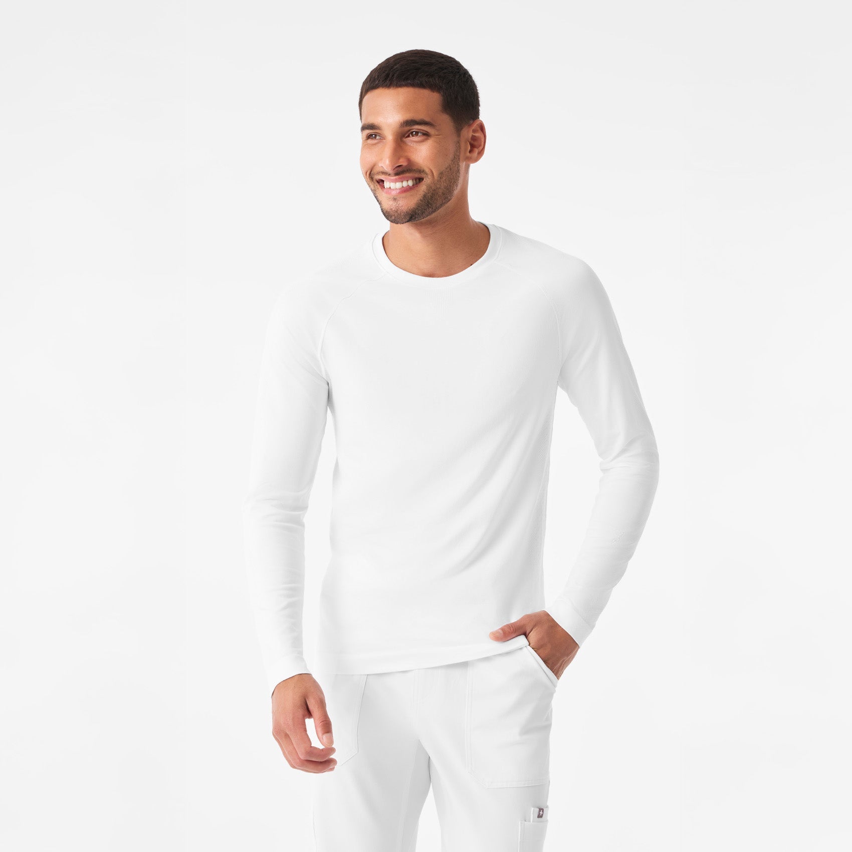 Makato Seamless Long-Sleeve Underscrub - Optic White