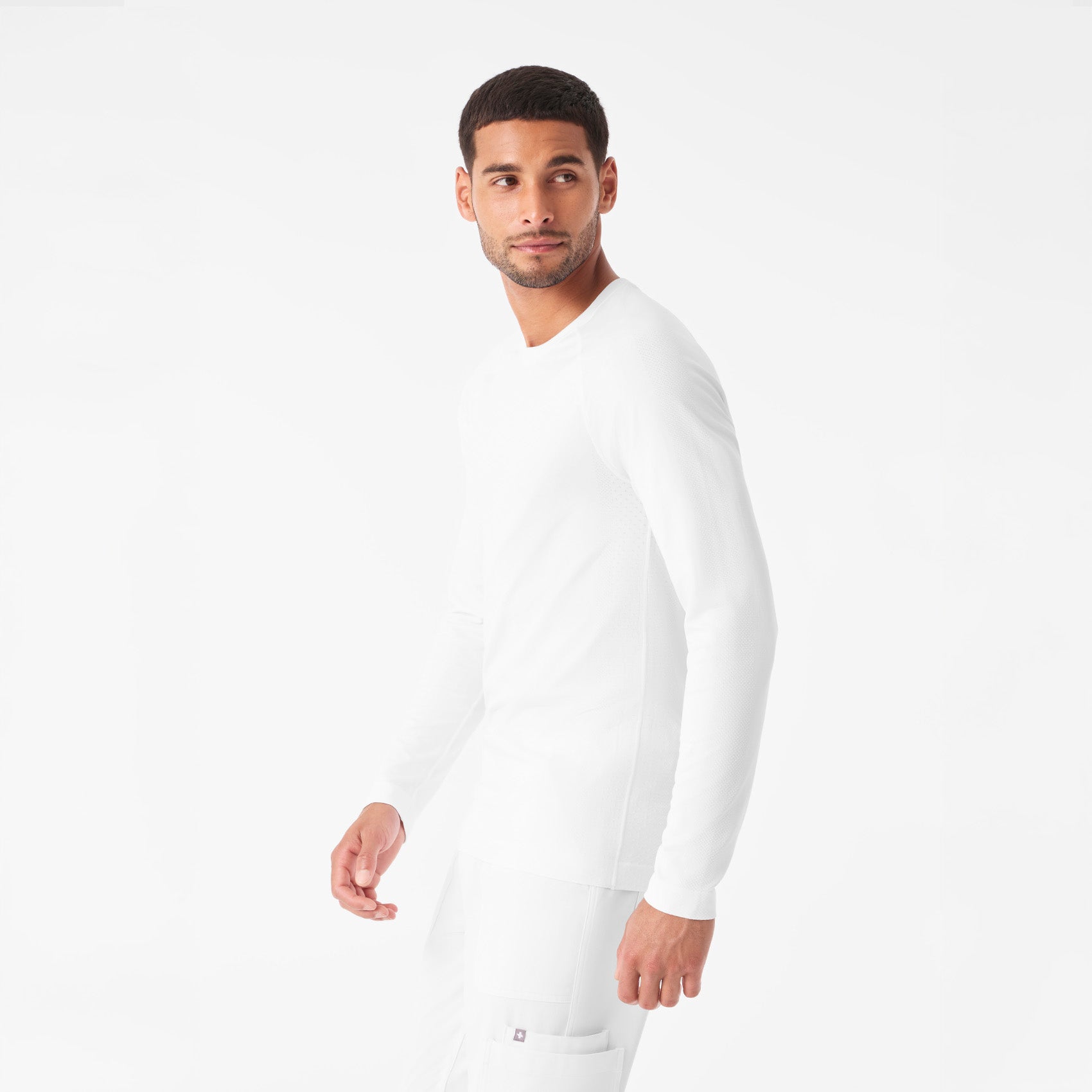 Makato Seamless Long-Sleeve Underscrub - Optic White