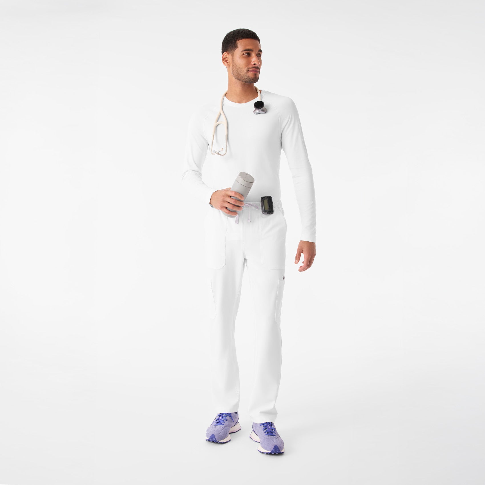 Makato Seamless Long-Sleeve Underscrub - Optic White