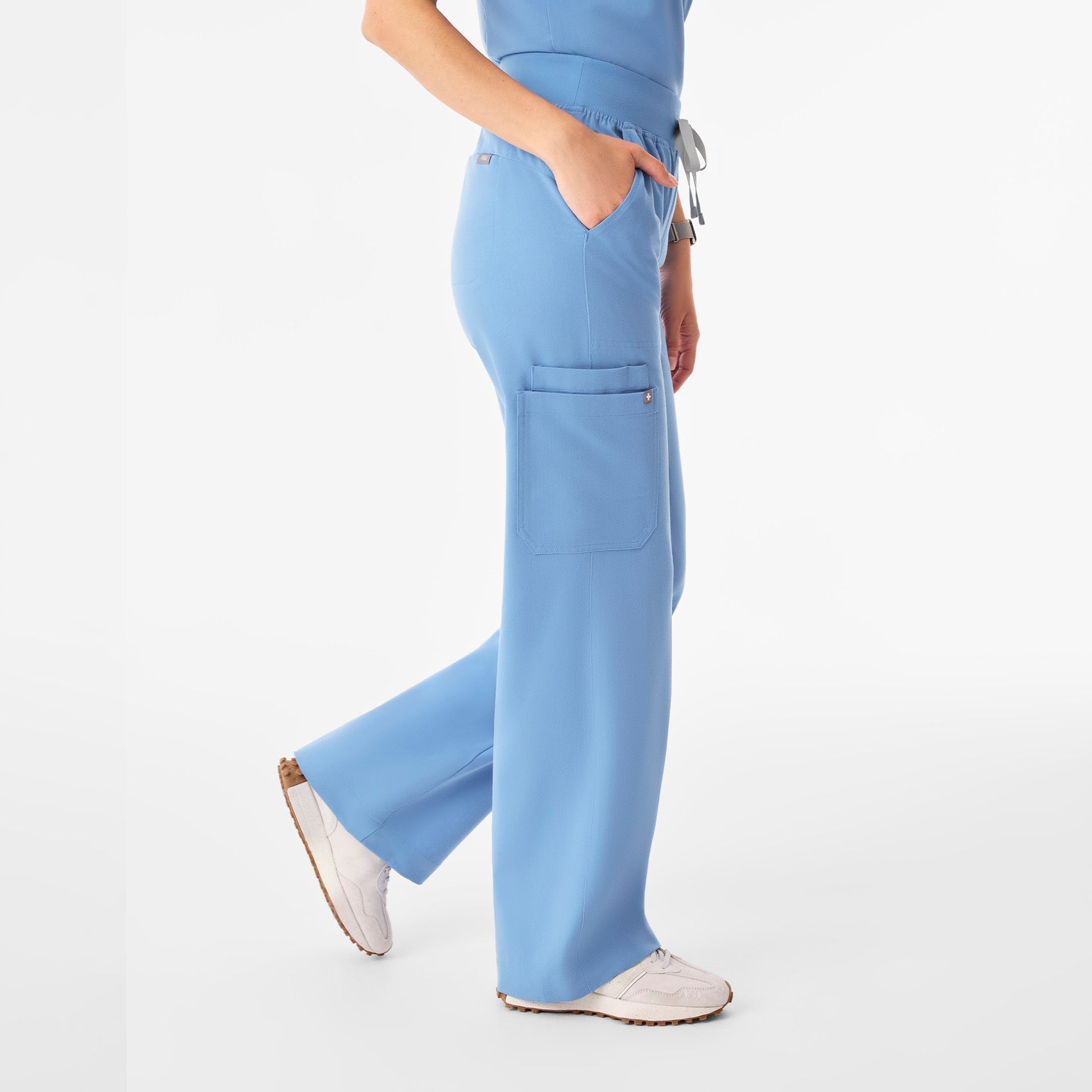 Isabel High-Rise Wide-Leg Scrub Pant - Ceil Blue