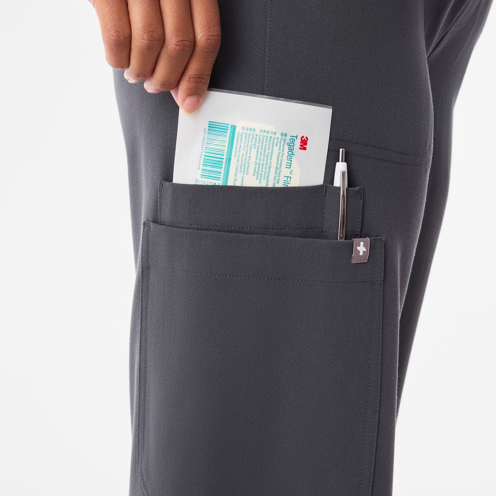 Isabel High-Rise Wide-Leg Scrub Pant - Charcoal