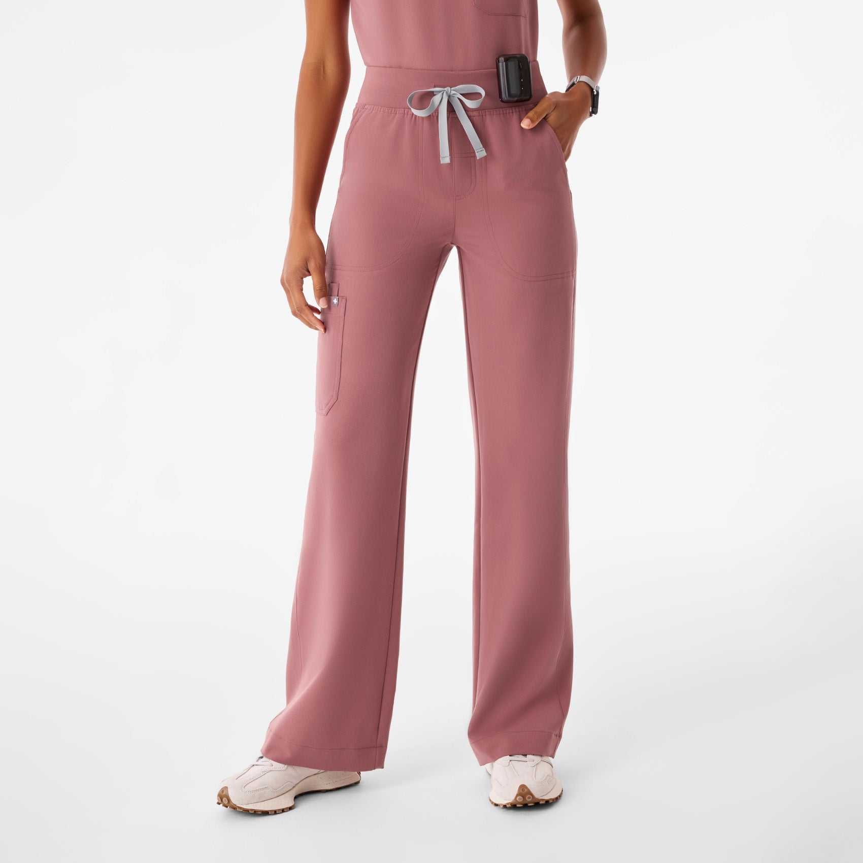 Isabel High-Rise Wide-Leg Scrub Pant - Mauve