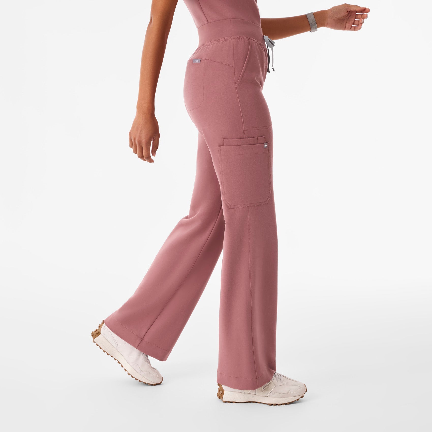 Isabel High-Rise Wide-Leg Scrub Pant - Mauve