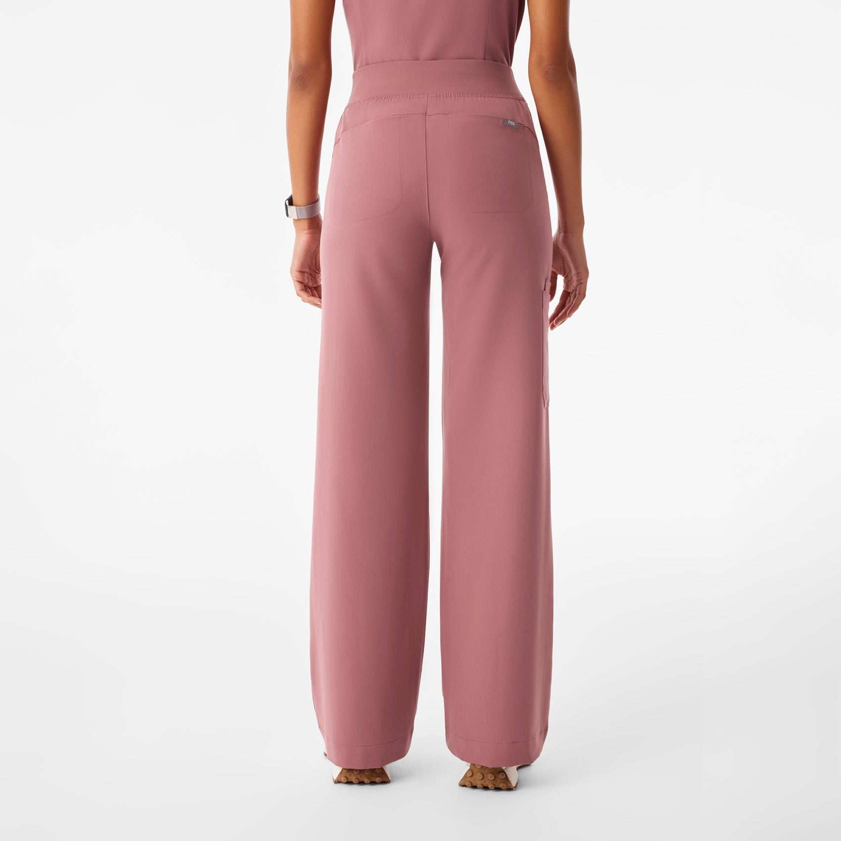 Isabel High-Rise Wide-Leg Scrub Pant - Mauve