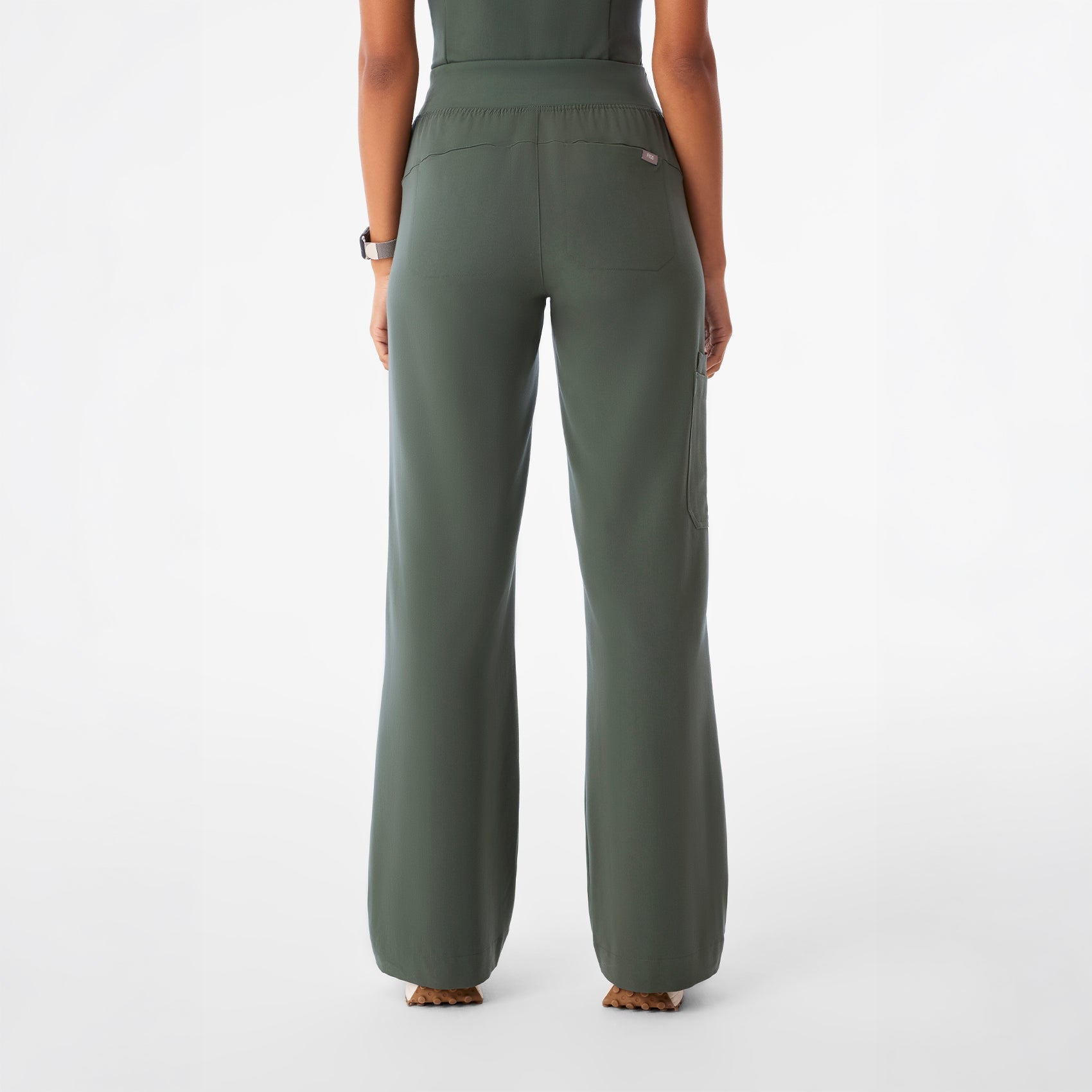 Isabel High-Rise Wide-Leg Scrub Pant - Moss