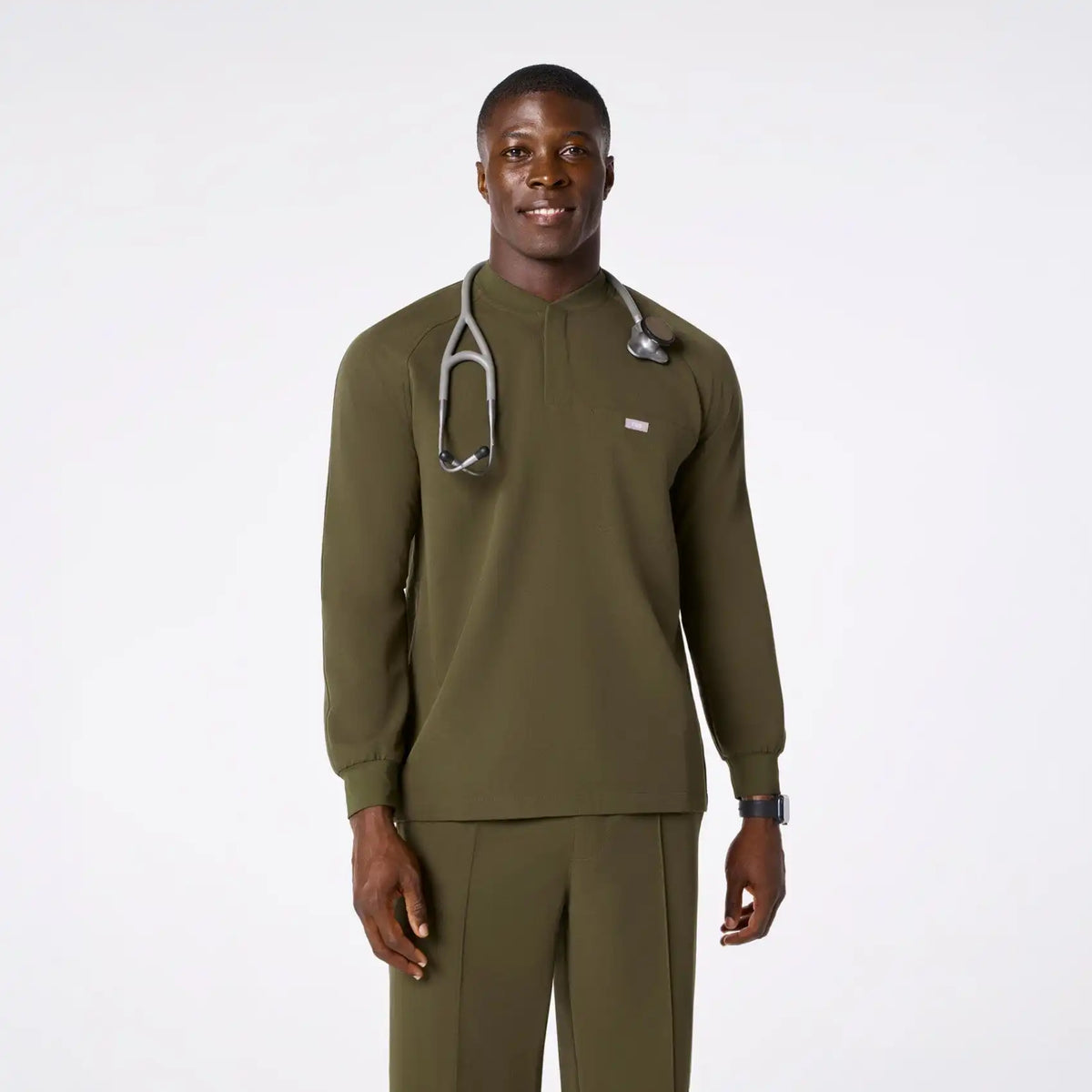 Stratton Henley Long-Sleeved Scrub Top