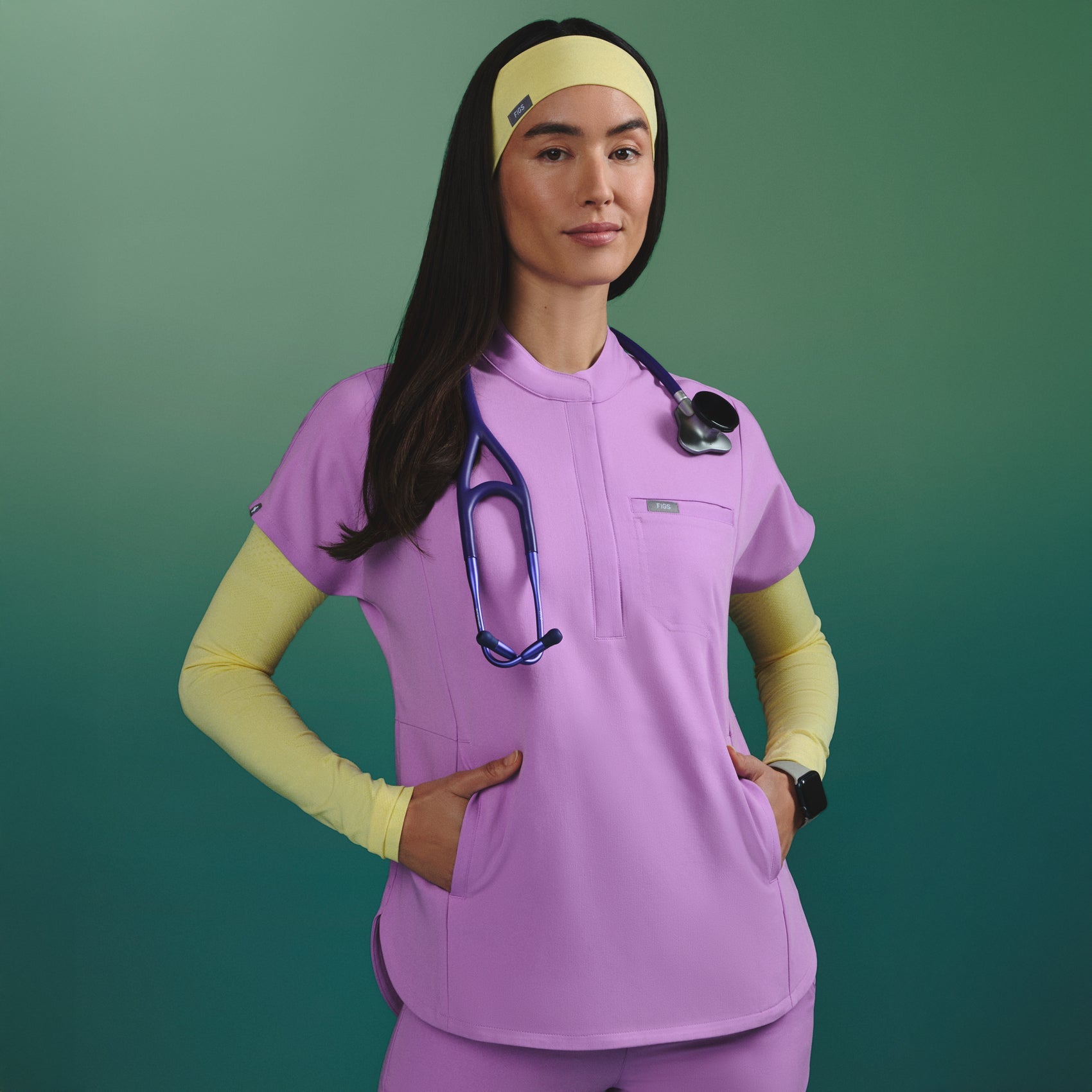 Montex Relaxed Scrub Top - Wild Iris