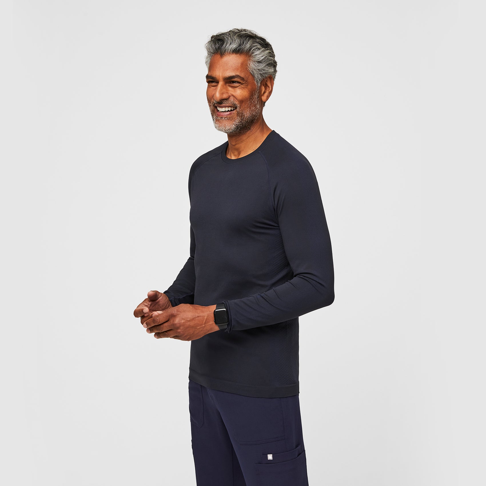 Makato Seamless Long-Sleeve Underscrub - Navy