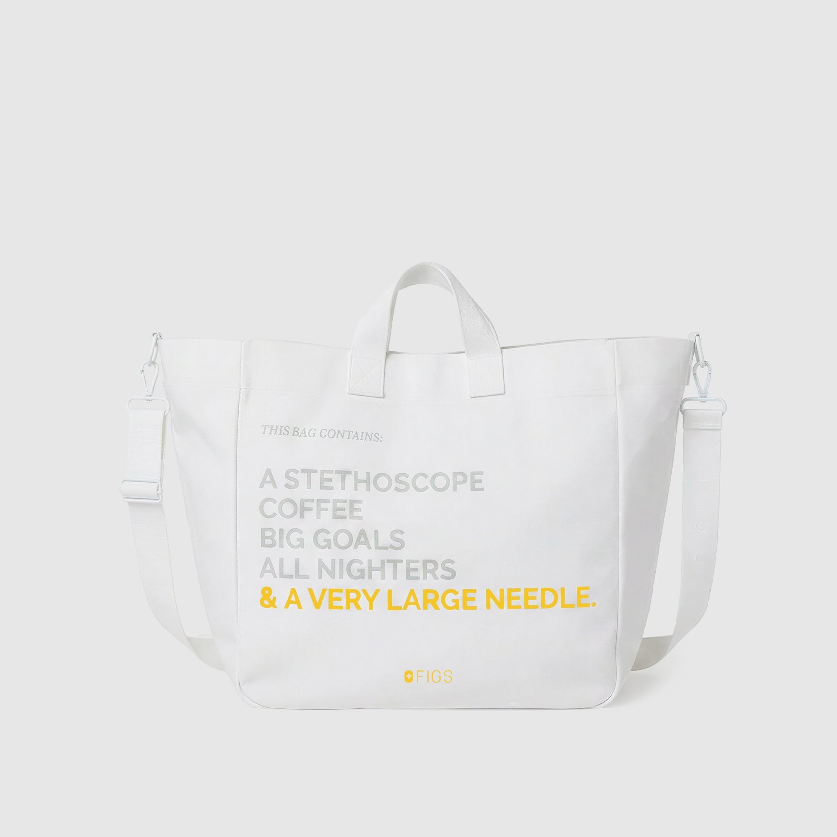 A Very Large Needle Detachable Strap Tote - Optic White