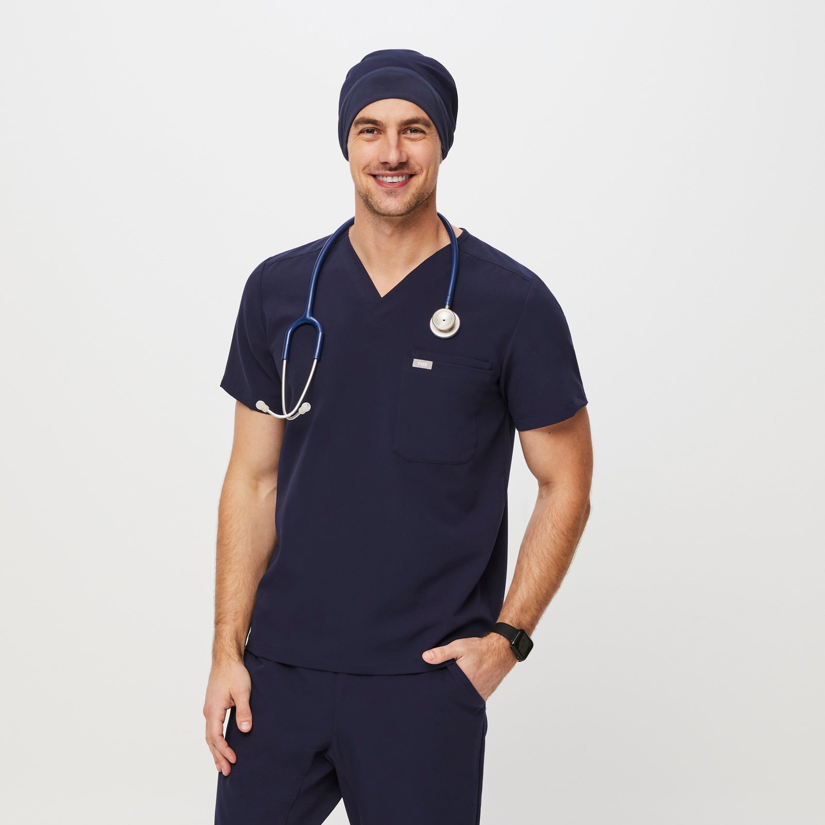 Modern Expandable Scrub Cap - Navy