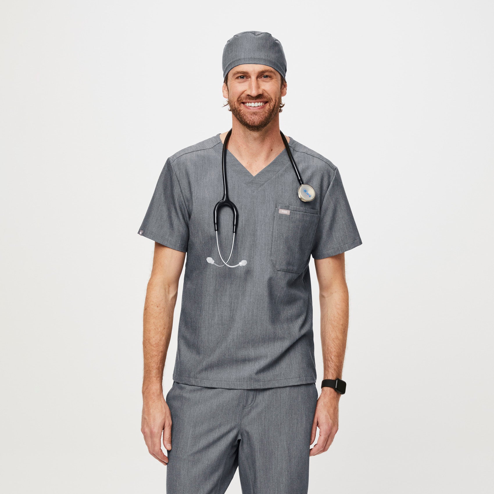 FIGS Scrub Cap With Buttonholes - Graphite