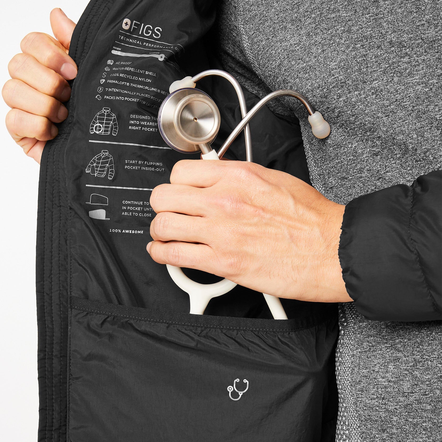 Packable Puffer Jacket - Black
