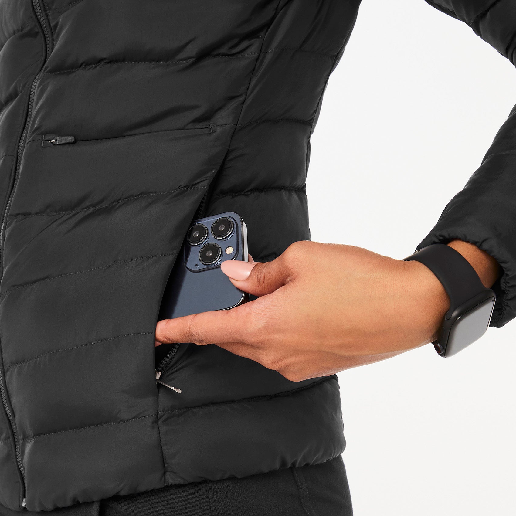 Packable Puffer Jacket - Black