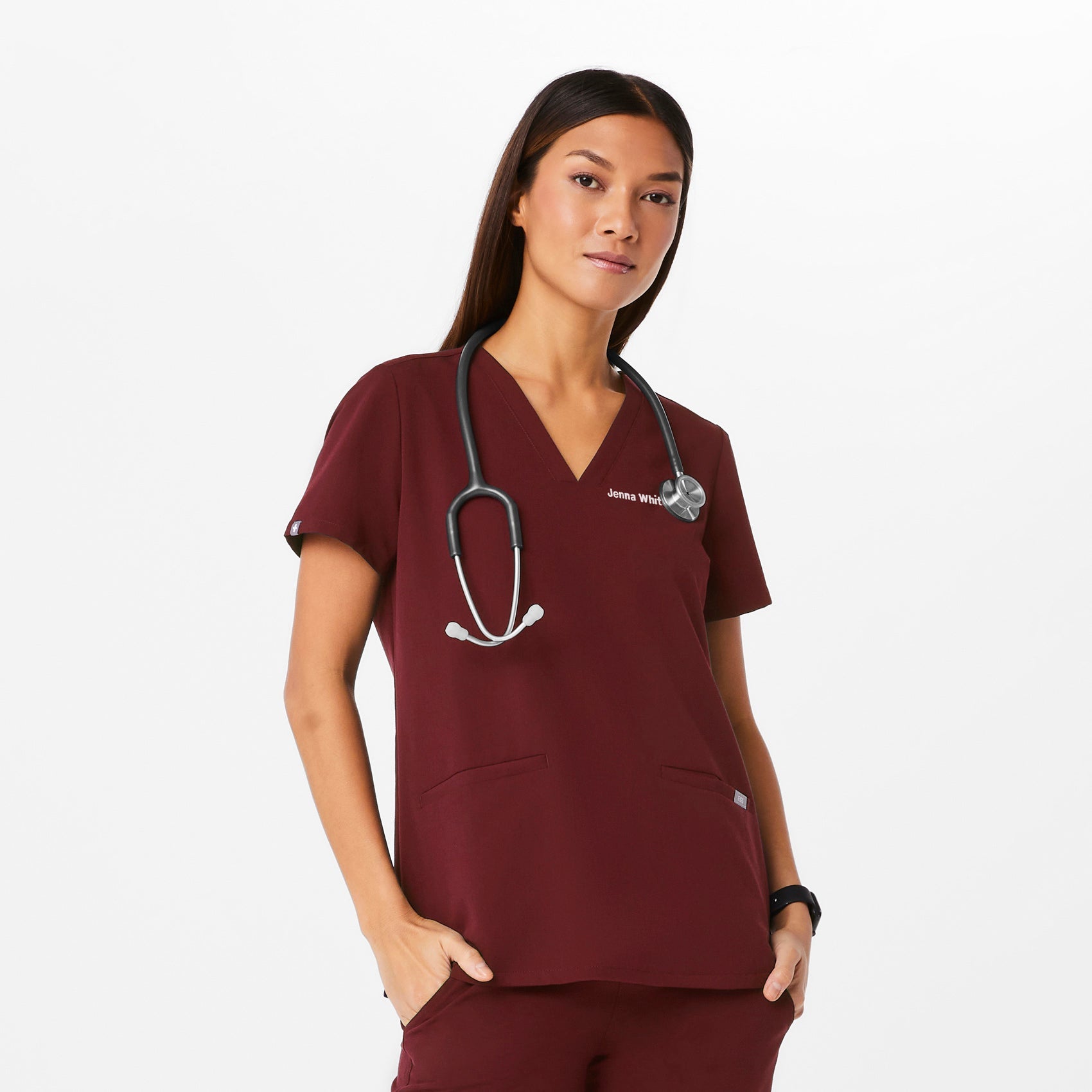Casma Scrub Top™ - Burgundy