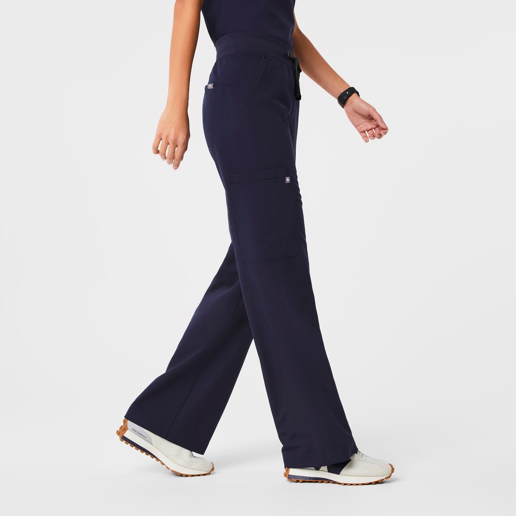 Isabel High-Rise Wide-Leg Scrub Pant - Navy