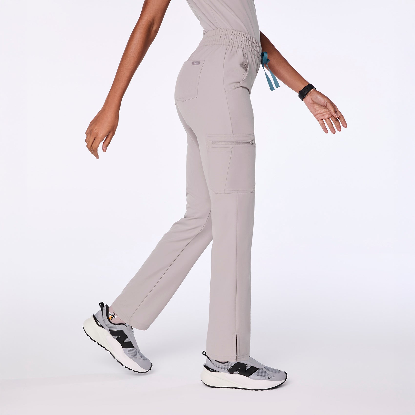 Dowa High-Rise Straight-Leg Scrub Pant - Slate