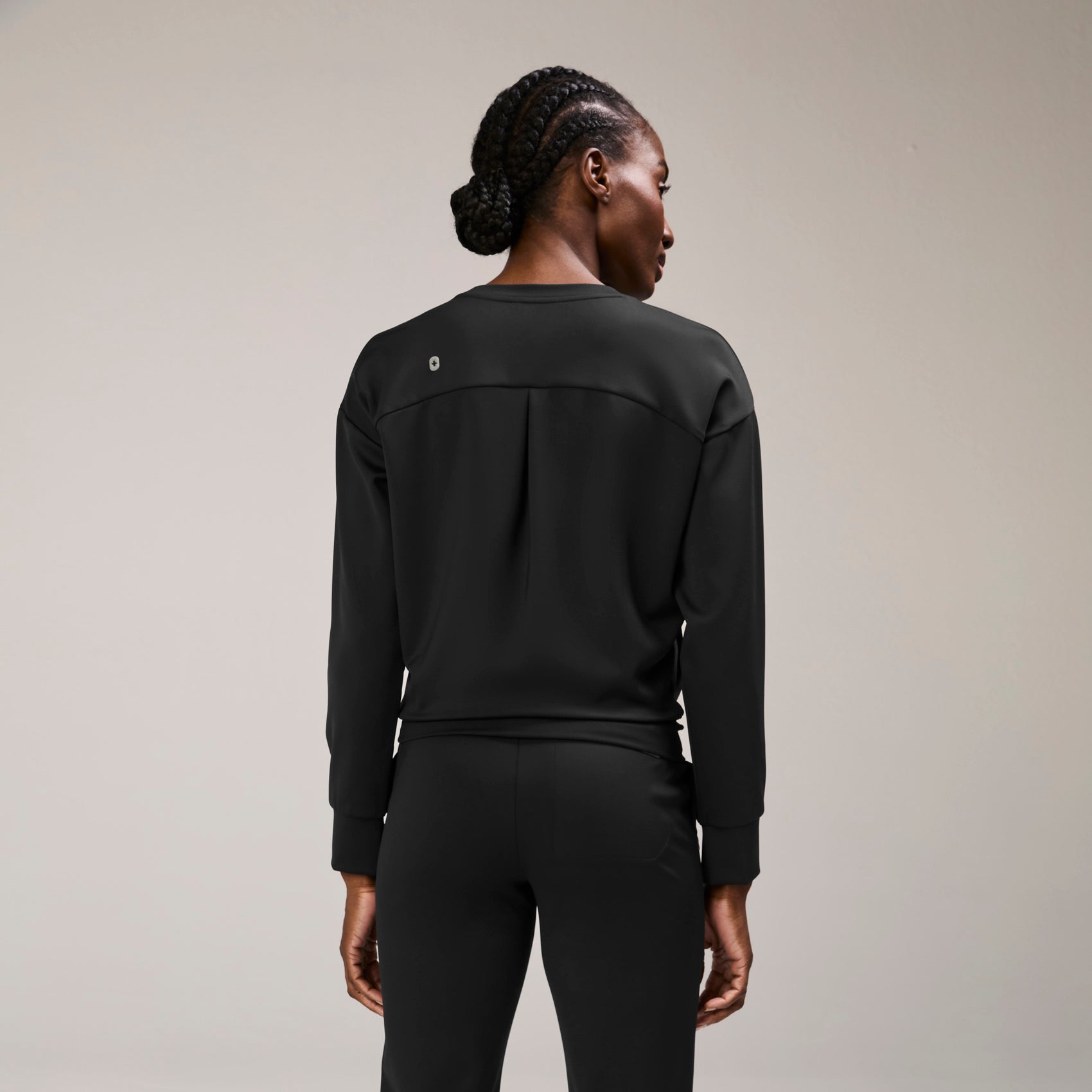 Cornelia Long-Sleeve Scrub Top - Black