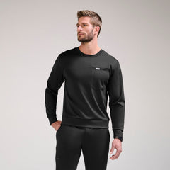 Destin Relaxed Long-Sleeve Scrub Top - Black