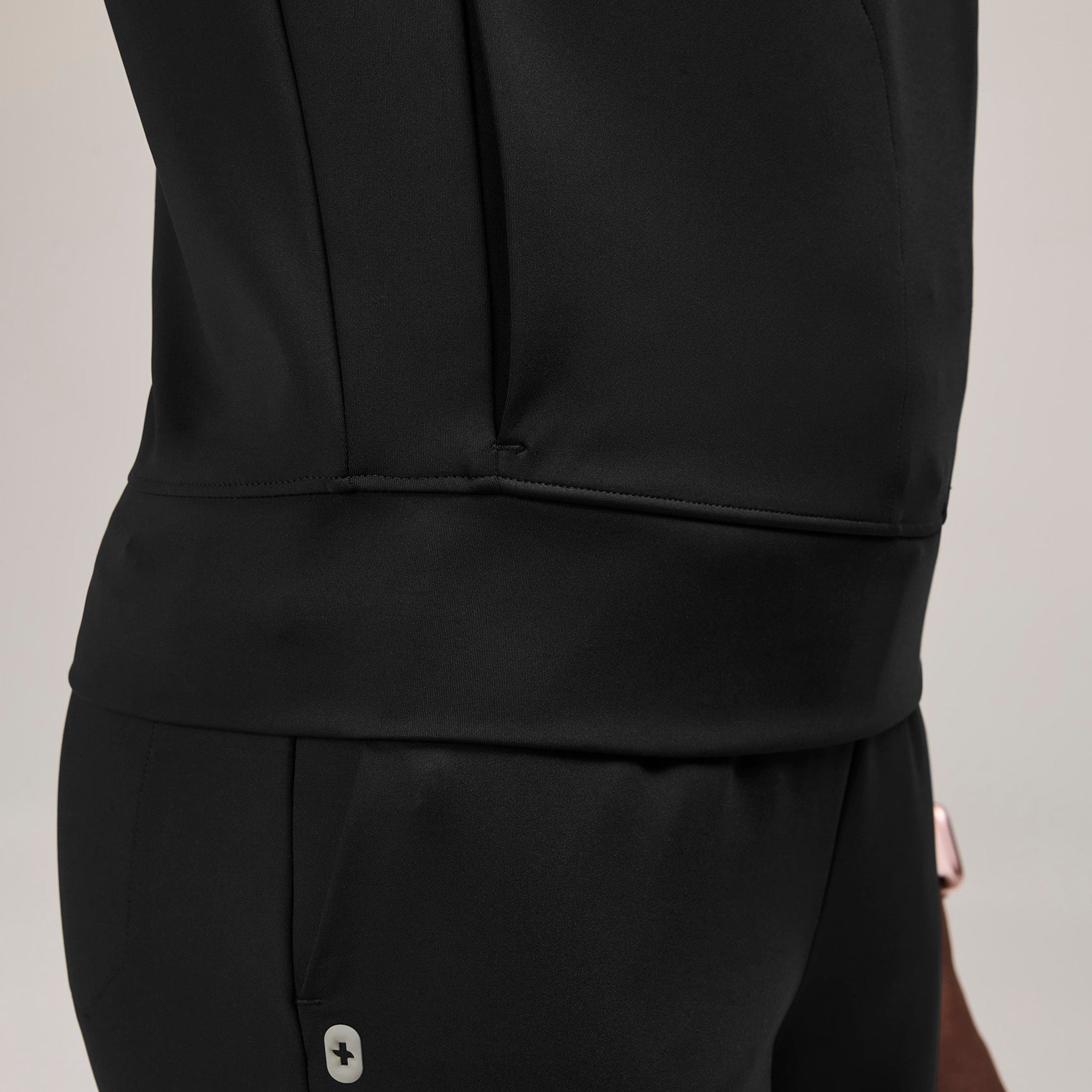Mira Banded Scrub Top - Black